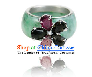 Traditional Korean Accessories Asian Korean Fashion Wedding Jadeite Rings for Women