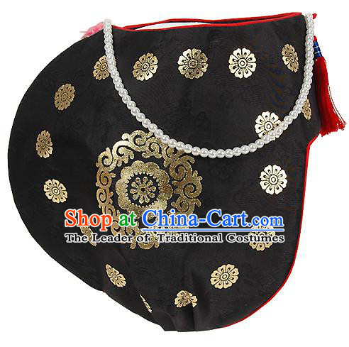 Traditional Korean Hair Accessories Embroidered Hats, Asian Korean Fashion Children Wedding Headwear for Girls