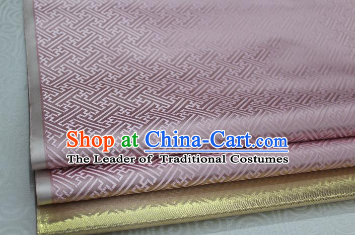 Chinese Traditional Royal Palace Pattern Mongolian Robe Pink Brocade Fabric, Chinese Ancient Costume Satin Hanfu Tang Suit Material