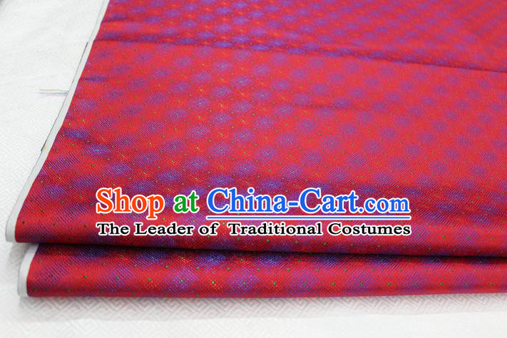 Chinese Traditional Ancient Costume Palace Pattern Red Brocade Cheongsam Satin Mongolian Robe Fabric Hanfu Material