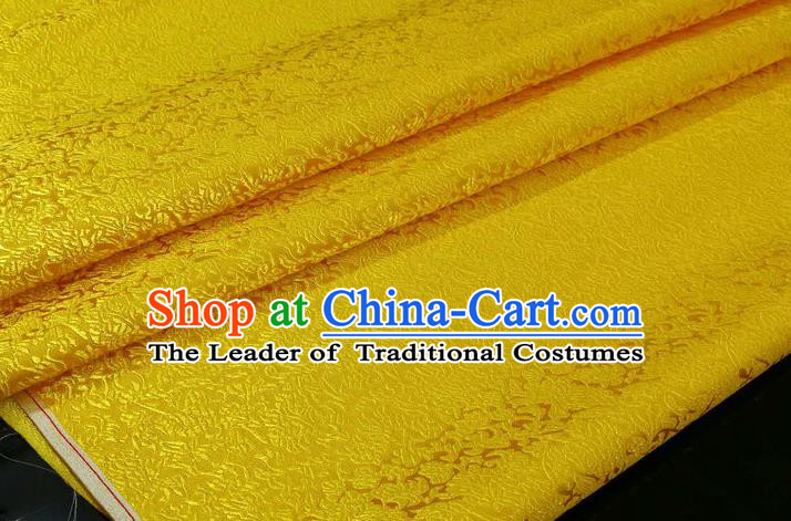 Chinese Traditional Ancient Costume Palace Pattern Cheongsam Yellow Brocade Tang Suit Satin Mongolian Robe Fabric Hanfu Material