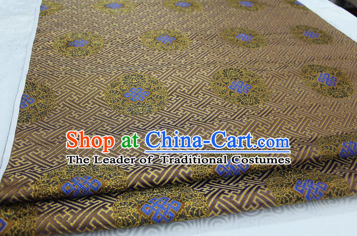 Chinese Traditional Ancient Costume Royal Palace Pattern Tang Suit Mongolian Robe Bronze Brocade Satin Fabric Hanfu Material