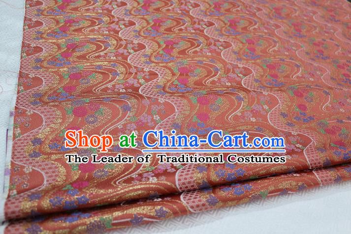 Chinese Traditional Ancient Costume Royal Palace Pattern Mongolian Robe Pink Brocade Tibetan Robe Satin Fabric Hanfu Material