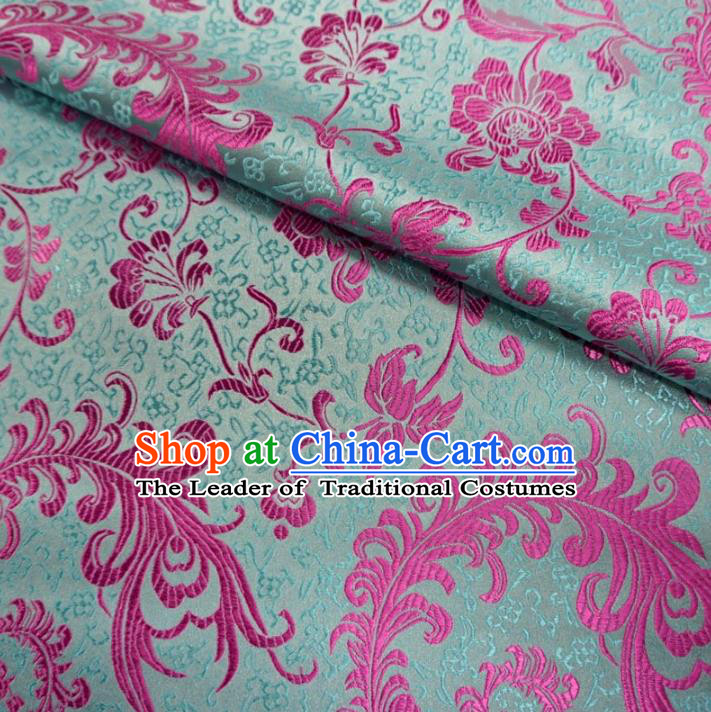 Chinese Traditional Royal Court Pattern Green Brocade Xiuhe Suit Fabric Ancient Costume Tang Suit Cheongsam Hanfu Material