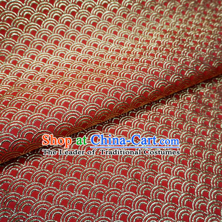 Chinese Traditional Royal Court Scale Pattern Red Brocade Xiuhe Suit Fabric Ancient Costume Tang Suit Cheongsam Hanfu Material