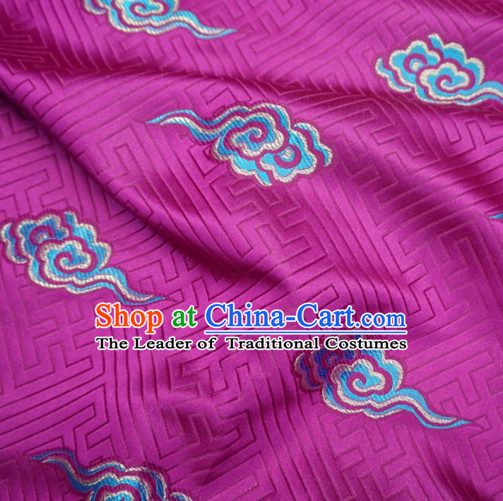 Chinese Traditional Royal Palace Clouds Pattern Design Rosy Brocade Xiuhe Suit Fabric Ancient Costume Tang Suit Cheongsam Hanfu Material