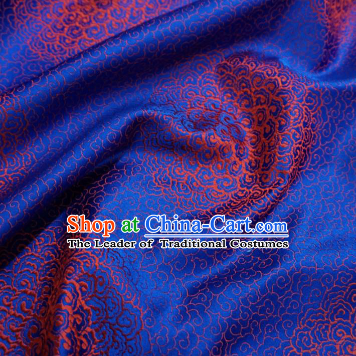 Chinese Traditional Royal Palace Pattern Design Royalblue Brocade Fabric Ancient Costume Tang Suit Cheongsam Hanfu Material