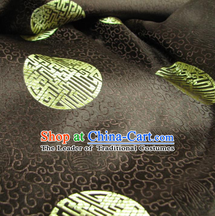 Chinese Traditional Royal Palace Pattern Design Hanfu Brown Brocade Mongolian Robe Fabric Ancient Costume Tang Suit Cheongsam Material