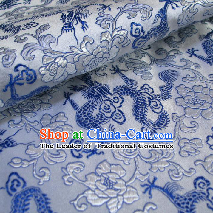 Chinese Traditional Royal Palace Dragons Pattern Design Hanfu Brocade Xiuhe Suit Fabric Ancient Costume Tang Suit Cheongsam Material