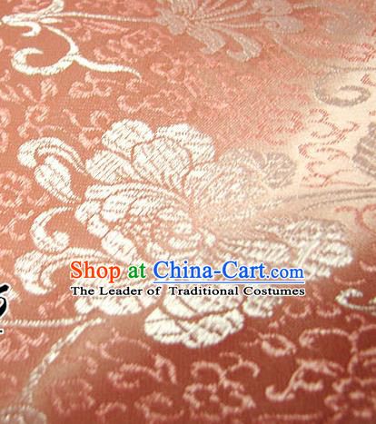 Chinese Traditional Palace Rich Flowers Pattern Design Hanfu Pink Brocade Fabric Ancient Costume Tang Suit Cheongsam Material