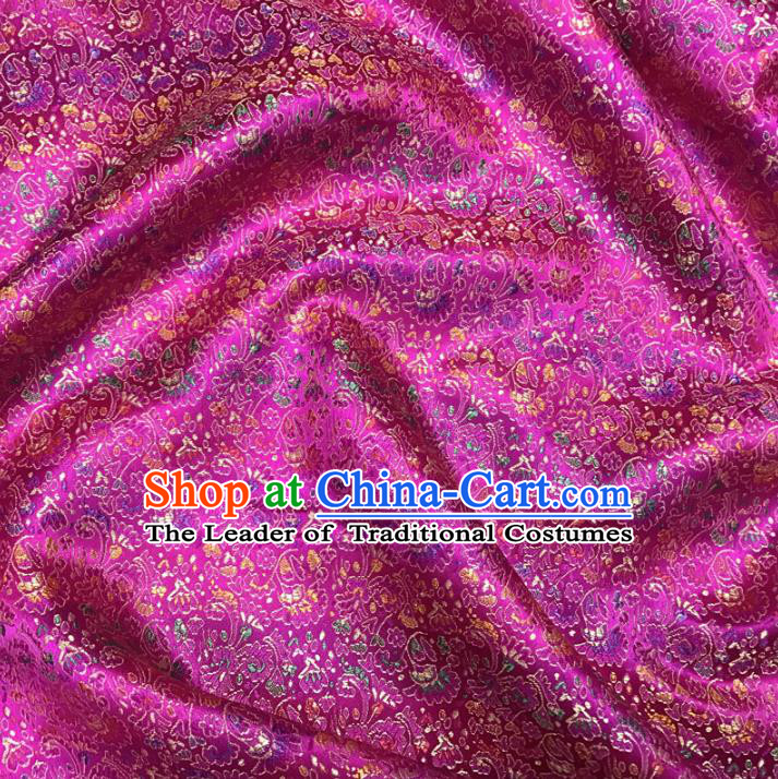 Chinese Traditional Palace Pattern Hanfu Rosy Brocade Fabric Ancient Costume Tang Suit Cheongsam Material