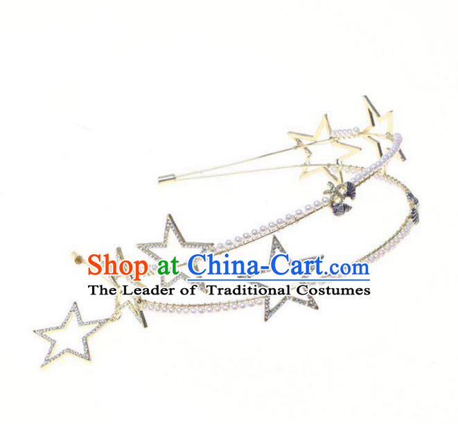 Chinese Traditional Bride Hair Jewelry Accessories Wedding Baroque Retro Crystal Hair Clasp for Women