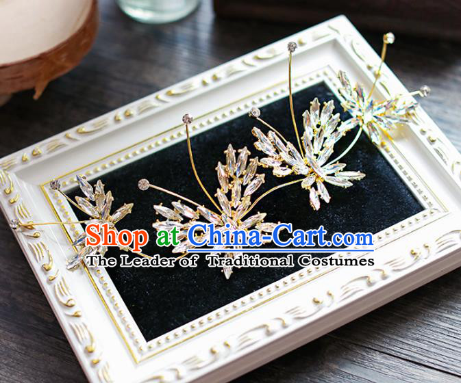 Chinese Traditional Bride Hair Jewelry Accessories Wedding Baroque Retro Crystal Hair Stick for Women