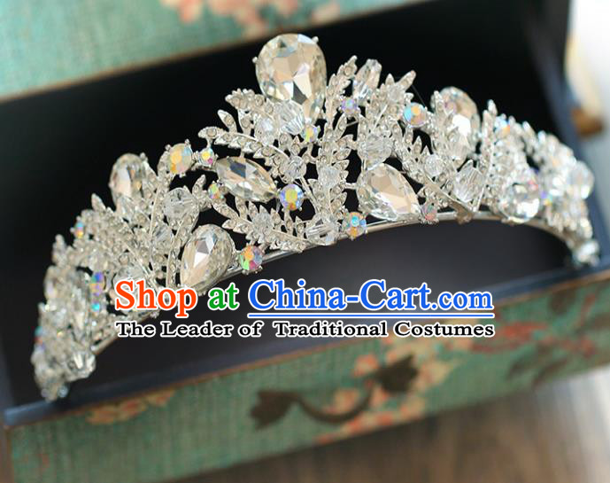 Chinese Traditional Wedding Hair Accessories Baroque Hair Clasp Bride Crystal Royal Crown for Women