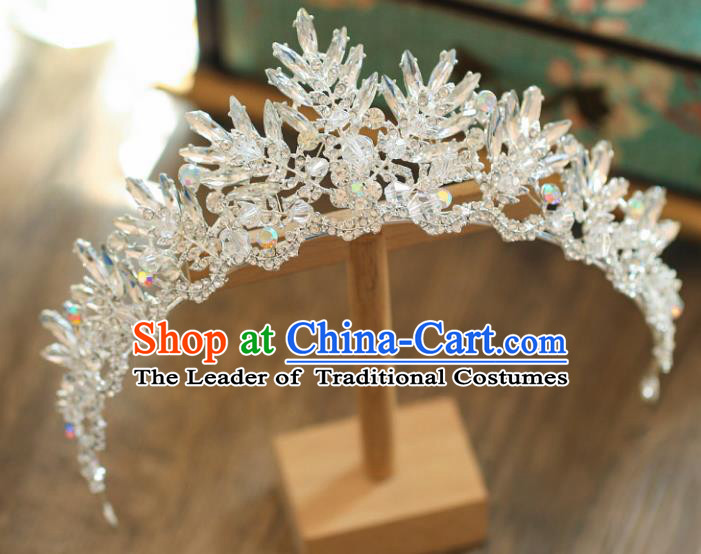 Chinese Traditional Wedding Hair Accessories Baroque Hair Clasp Bride Crystal Royal Crown for Women