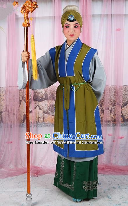 Chinese Beijing Opera Old Women Costume Embroidered Cape, Traditional China Peking Opera Pantaloon Embroidery Clothing