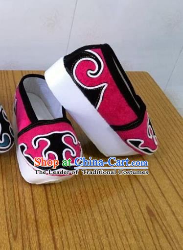 Traditional Chinese Ancient Niche Pink Shoes, China Peking Opera Handmade Hanfu Shoes for Men