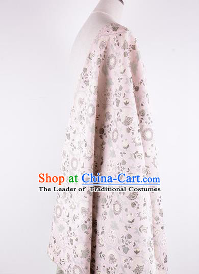 Chinese Traditional Costume Royal Palace Pattern Pink Brocade Fabric, Chinese Ancient Clothing Drapery Hanfu Cheongsam Material