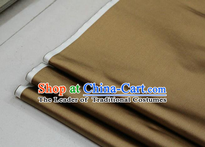 Chinese Traditional Royal Palace Mongolian Robe Bronze Satin Brocade Fabric, Chinese Ancient Costume Drapery Hanfu Cheongsam Material