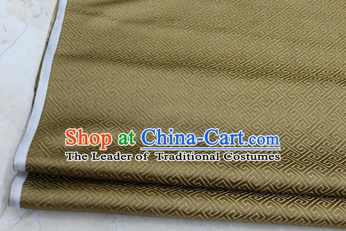 Chinese Traditional Royal Palace Back Pattern Mongolian Robe Bronze Satin Brocade Fabric, Chinese Ancient Costume Drapery Hanfu Tang Suit Material