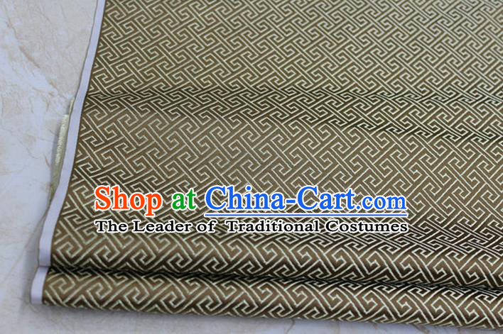 Chinese Traditional Royal Palace Back Pattern Mongolian Robe Bronze Satin Brocade Fabric, Chinese Ancient Costume Drapery Hanfu Tang Suit Material