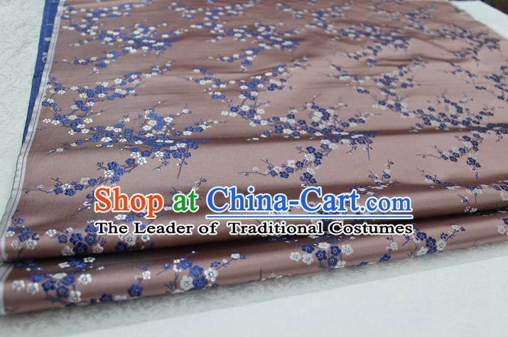 Chinese Traditional Royal Palace Wintersweet Pattern Cheongsam Incarnadine Brocade Fabric, Chinese Ancient Emperor Costume Drapery Hanfu Tang Suit Material