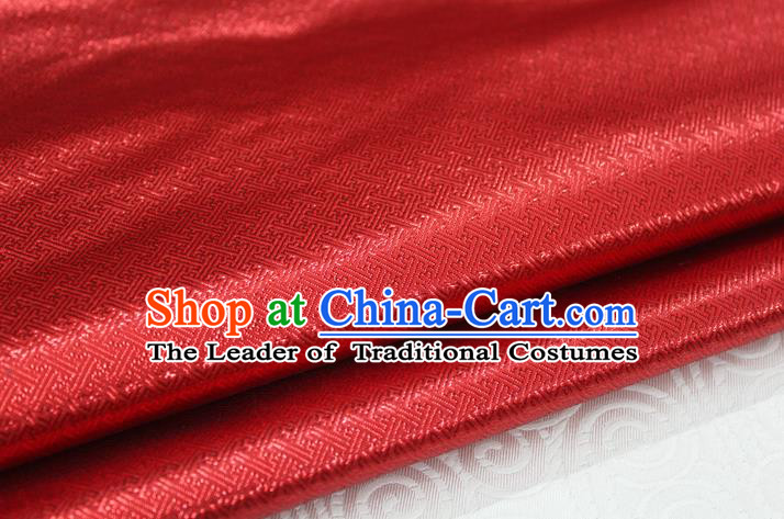 Chinese Traditional Royal Palace Pattern Mongolian Robe Red Brocade Fabric, Chinese Ancient Emperor Costume Drapery Hanfu Tang Suit Material