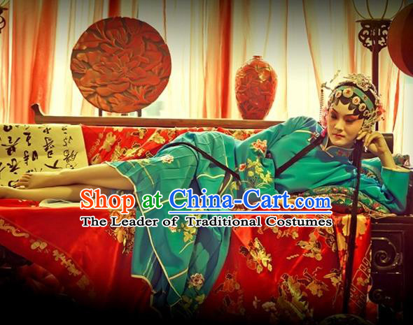 Traditional Ancient Chinese Peking Opera Imperial Consort Costume, Elegant Hanfu Clothing Chinese Tang Dynasty Peking Opera Young Lady Embroidered Clothing for Women