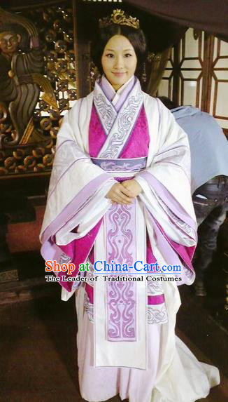 Traditional Top Chinese Ancient Imperial Consort Costume, Elegant Young Lady Hanfu Dress Chinese Qin Dynasty Imperial Princess Embroidered Tailing Clothing for Women