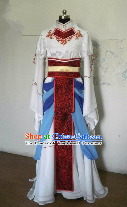 Traditional Ancient Chinese Imperial Consort Dance Costume, Elegant Hanfu Clothing Chinese Han Dynasty Imperial Empress Cosplay Fairy Tailing Embroidered Clothing for Women