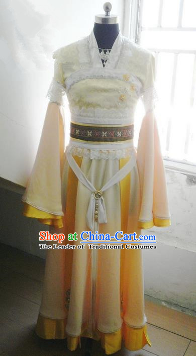 Traditional Ancient Chinese Imperial Consort Costume, Ancient Young Lady Elegant Hanfu Clothing Chinese Tang Dynasty Imperial Princess Cosplay Fairy Tailing Embroidered Dress for Women