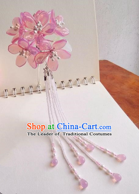 Traditional Handmade Chinese Ancient Princess Classical Accessories Jewellery Miao Sliver Coloured Glaze Hair Sticks Hair Jewellery, Hair Fascinators Hairpins for Women