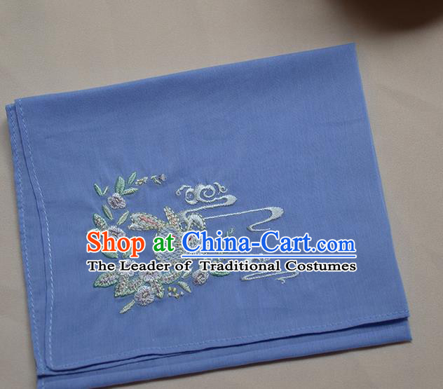 Traditional Ancient Chinese Embroidered Hanfu Handkerchief Embroidered Rabbit Purple Silk Mocket for Women