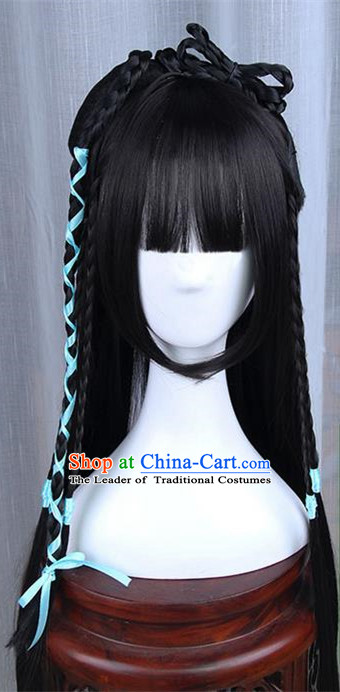 Traditional Handmade Ancient Chinese Song Dynasty Imperial Princess Wig, Ancient Chinese Young Lady Wig for Women