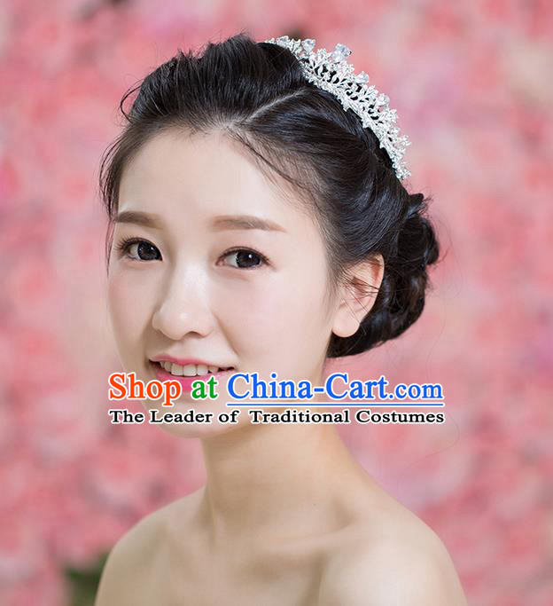 Handmade Chinese Classical Hair Accessories Wedding Hair Sticks Hair Jewellery, Bride Royal Crown Hair Clasp for Women