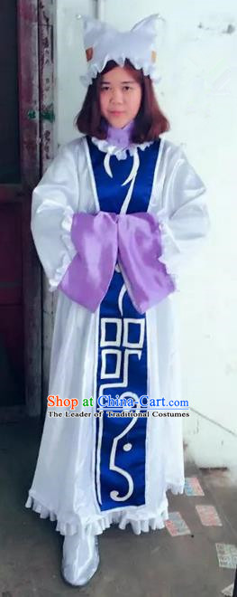 Traditional Ancient Chinese Classical Cartoon Character Uniform Cosplay Game Role Taoist Priest Costume and Headwear Complete Set for Men for Women