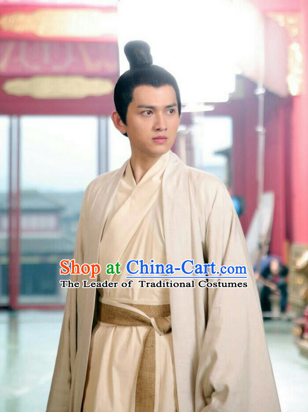 Traditional Ancient Chinese Nobility Childe Costume, Elegant Hanfu Male Lordling Dress, Warring States Literati Clothing, China Warring States Period Qu Yuan Clothing for Men