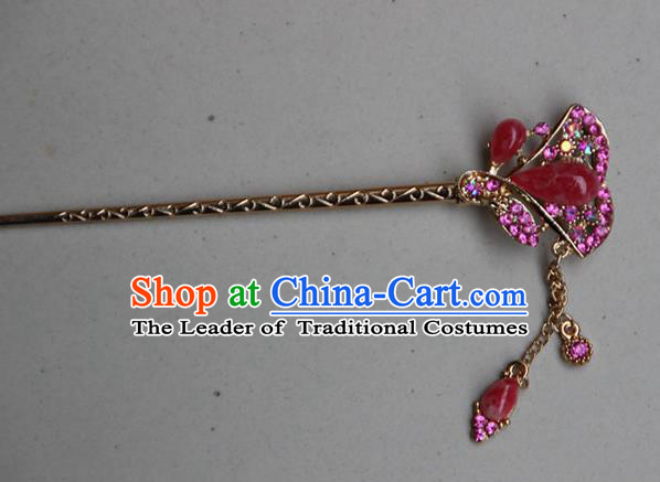 Traditional Chinese Miao Ethnic Minority Palace Hair Jewelry Accessories, Hmong Handmade Tassel Hairpins, Miao Ethnic Jewelry Accessories Hair Claw for Women