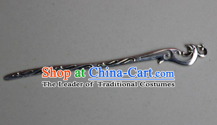 Traditional Chinese Ancient Miao Ethnic Minority Palace Hair Jewelry Accessories, Hmong Handmade Silver Hairpins, Miao Ethnic Jewelry Accessories Hair Claw for Women