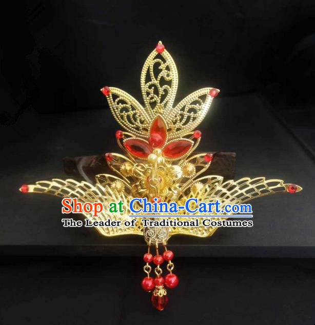 Traditional Handmade Chinese Ancient Classical Hair Accessories Bride Wedding Barrettes Phoenix Coronet, Hair Sticks Hair Jewellery, Hair Fascinators Hairpins for Women