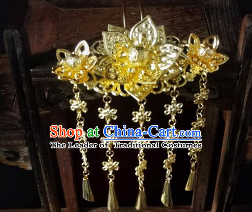 Traditional Handmade Chinese Ancient Classical Hair Accessories Bride Wedding Barrettes Phoenix Coronet, Hair Sticks Hair Jewellery, Hair Fascinators Hairpins for Women