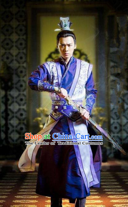 Traditional Chinese Ancient Costumes Ancient Chinese Cosplay Swordsman Knight Costume Complete Set for Men