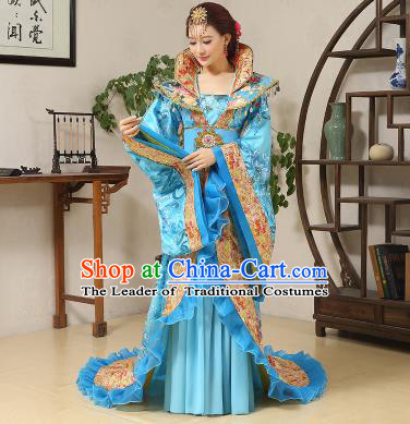 Traditional Ancient Chinese Imperial Emperess Costume, Chinese Wedding Dress, Cosplay Chinese Peri Imperial Princess Tailing Clothing Hanfu for Women