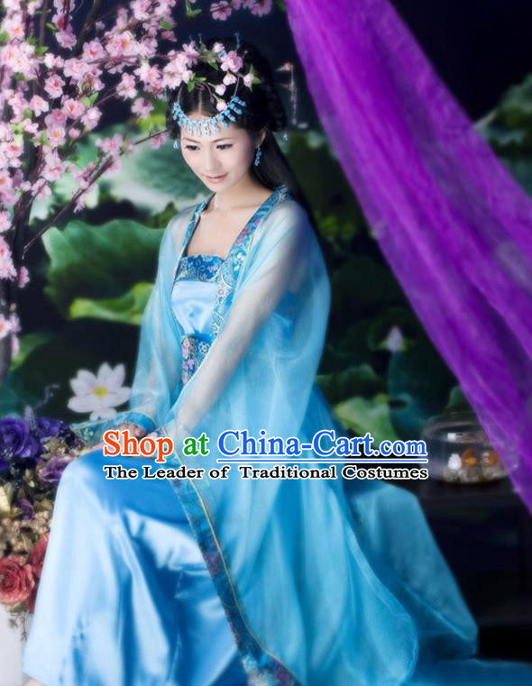 Traditional Ancient Chinese Imperial Emperess Costume, Chinese Wedding Dress, Cosplay Chinese Peri Imperial Princess Tailing Clothing Hanfu for Women