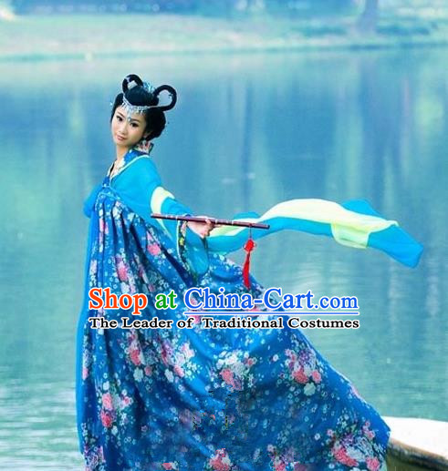 Traditional Ancient Chinese Imperial Emperess Costume, Chinese Tang Dynasty Wedding Dress, Cosplay Chinese Peri Imperial Princess Tailing Clothing Hanfu for Women