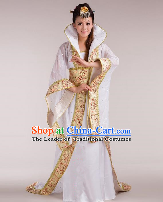 Traditional Ancient Chinese Imperial Emperess Costume, Chinese Tang Dynasty Wedding Dress, Cosplay Chinese Peri Imperial Princess Tailing Clothing Hanfu for Women