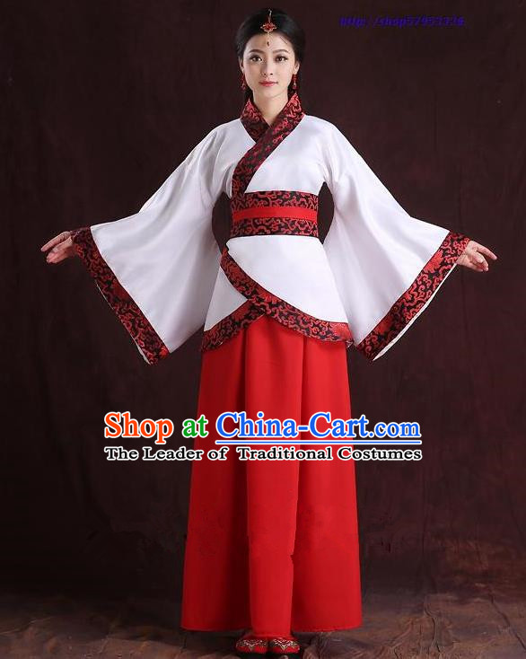 Traditional Ancient Chinese Imperial Emperess Costume, Chinese Han Dynasty Dance Dress, Cosplay Chinese Peri Imperial Princess Wedding Clothing Hanfu for Women