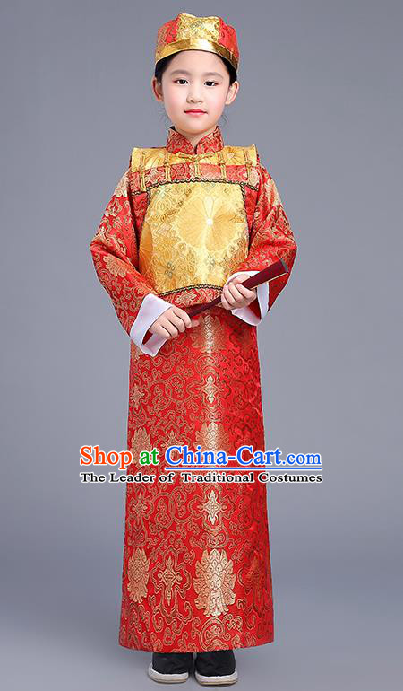 Traditional Ancient Chinese Imperial Emperor Costume, Chinese Qing Dynasty Dress, Cosplay Chinese Imperial Prince Clothing for Kids