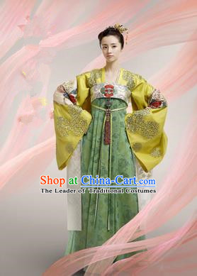 Traditional Ancient Chinese Imperial Emperess Costume, Chinese Tang Dynasty Wedding Dress, Cosplay Chinese Peri Imperial Princess Embroidered Clothing for Women