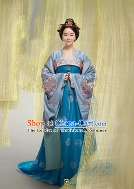 Traditional Ancient Chinese Imperial Emperess Costume, Chinese Tang Dynasty Wedding Dress, Cosplay Chinese Peri Imperial Princess Tailing Embroidered Clothing for Women